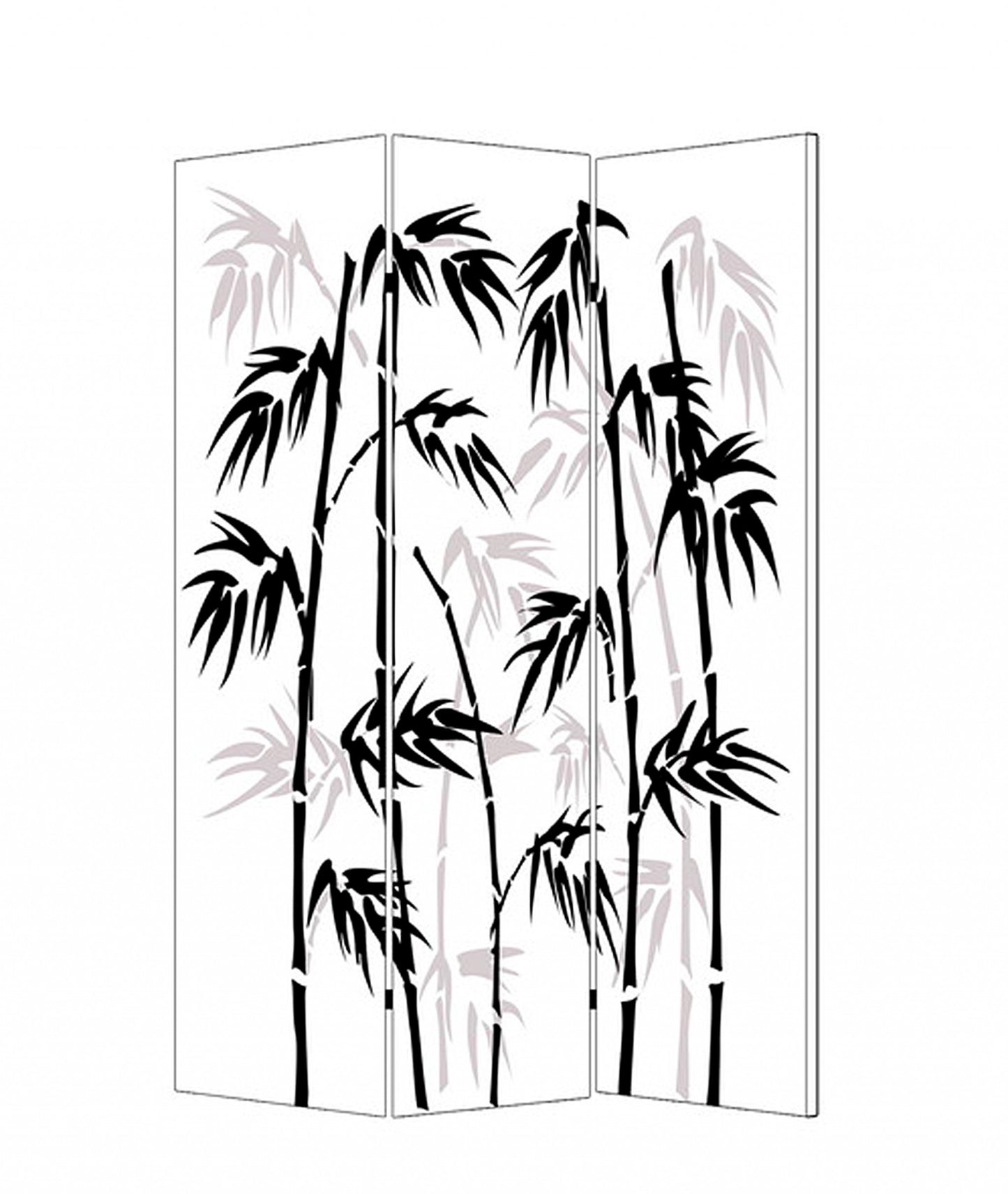 1 X 48 X 72 Multi Color Wood Canvas Bamboo Leaf  Screen