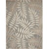 5' x 8' Natural Leaves Indoor Outdoor Area Rug