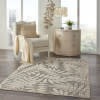 5' x 8' Natural Leaves Indoor Outdoor Area Rug
