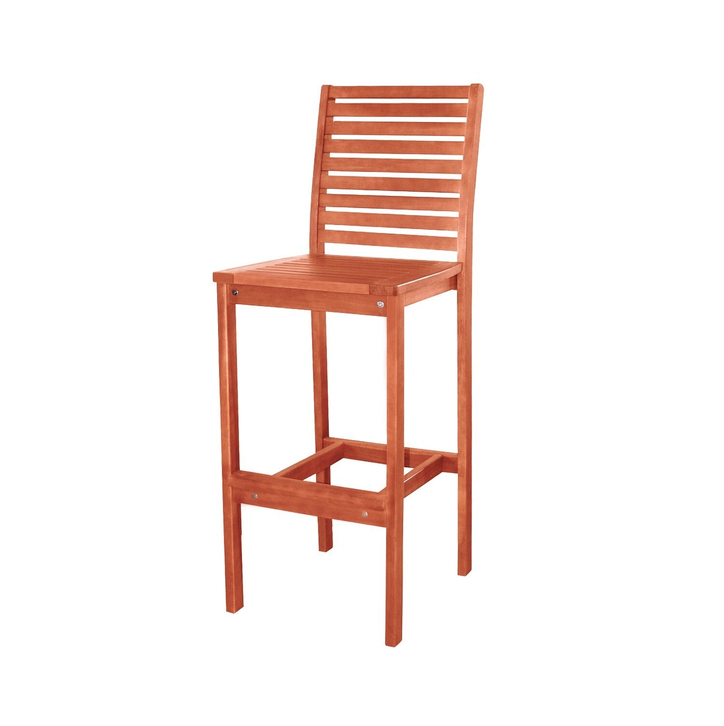 Brown Bar Chair with Horizontal Slats