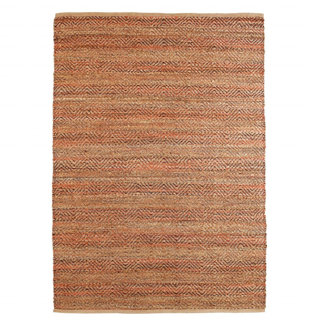5' x 8' Burgundy and Tan Ombre Area Rug