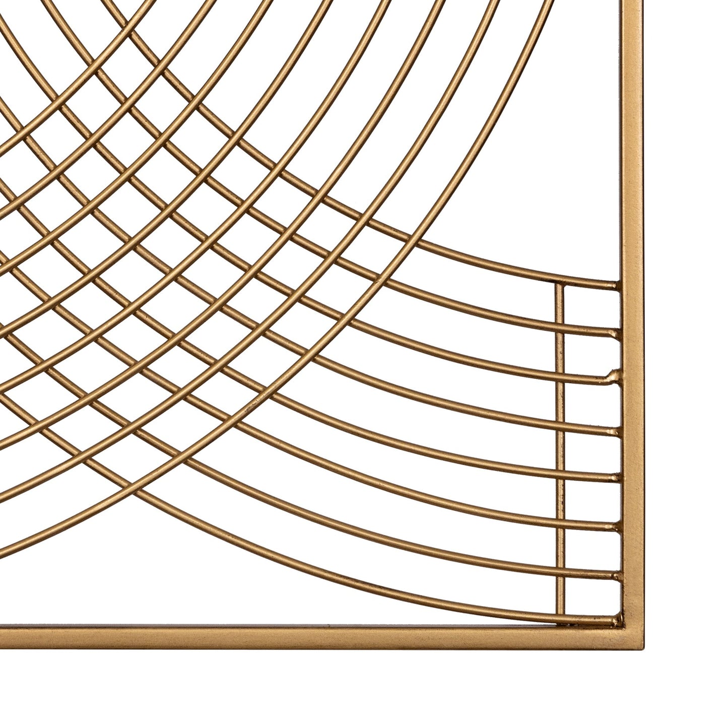 Set of Four Gold Metal Line Design Wall Dcor