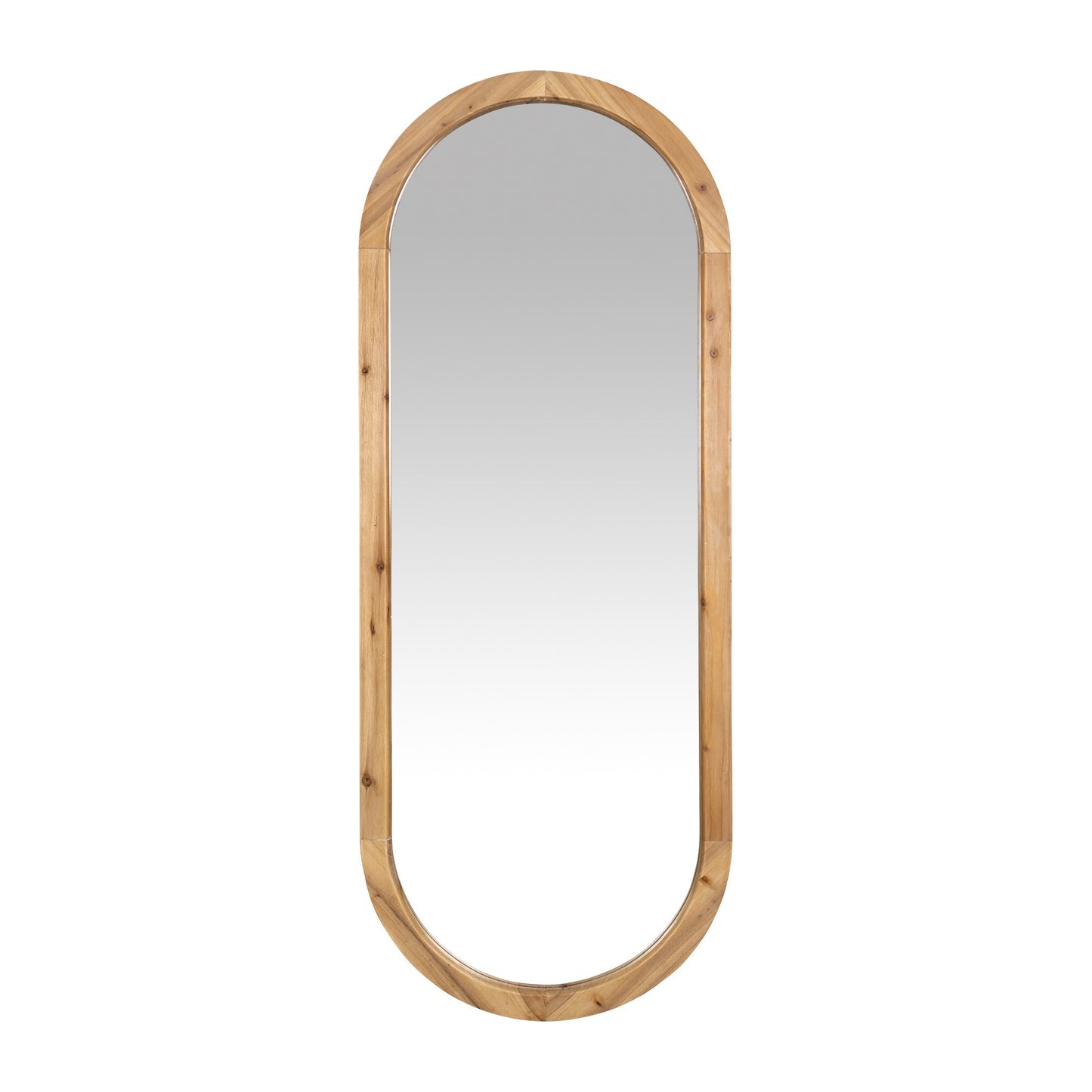 Oval Shaped Wooden Full Length Wall Mirror