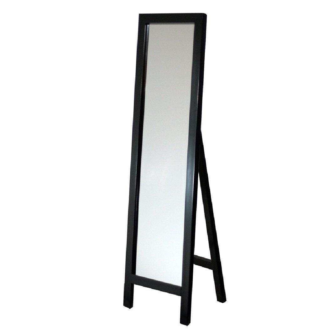 Contemporary Free-standing Floor Mirror in Espresso Wood Finish
