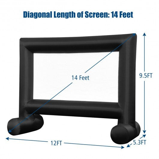 Inflatable Outdoor Movie Projector Screen with Blower-14'