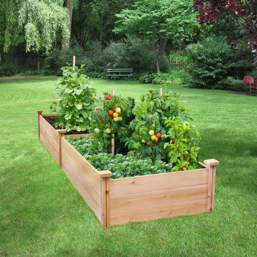 2 ft x 8 ft Cedar Wood Raised Garden Bed - Made in USA
